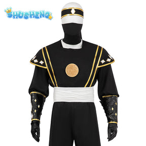 New Fantasia Power Samurai Rangers Cosplay Costume Morpher Mighty Morphin Black Set Custom Made