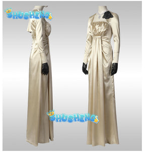 Game Biohazard Village 8 Alcina Dimitrescu Long Dress Carnival Cosplay Costume Halloween Evening Party Outfit Vampire Suit With Hat