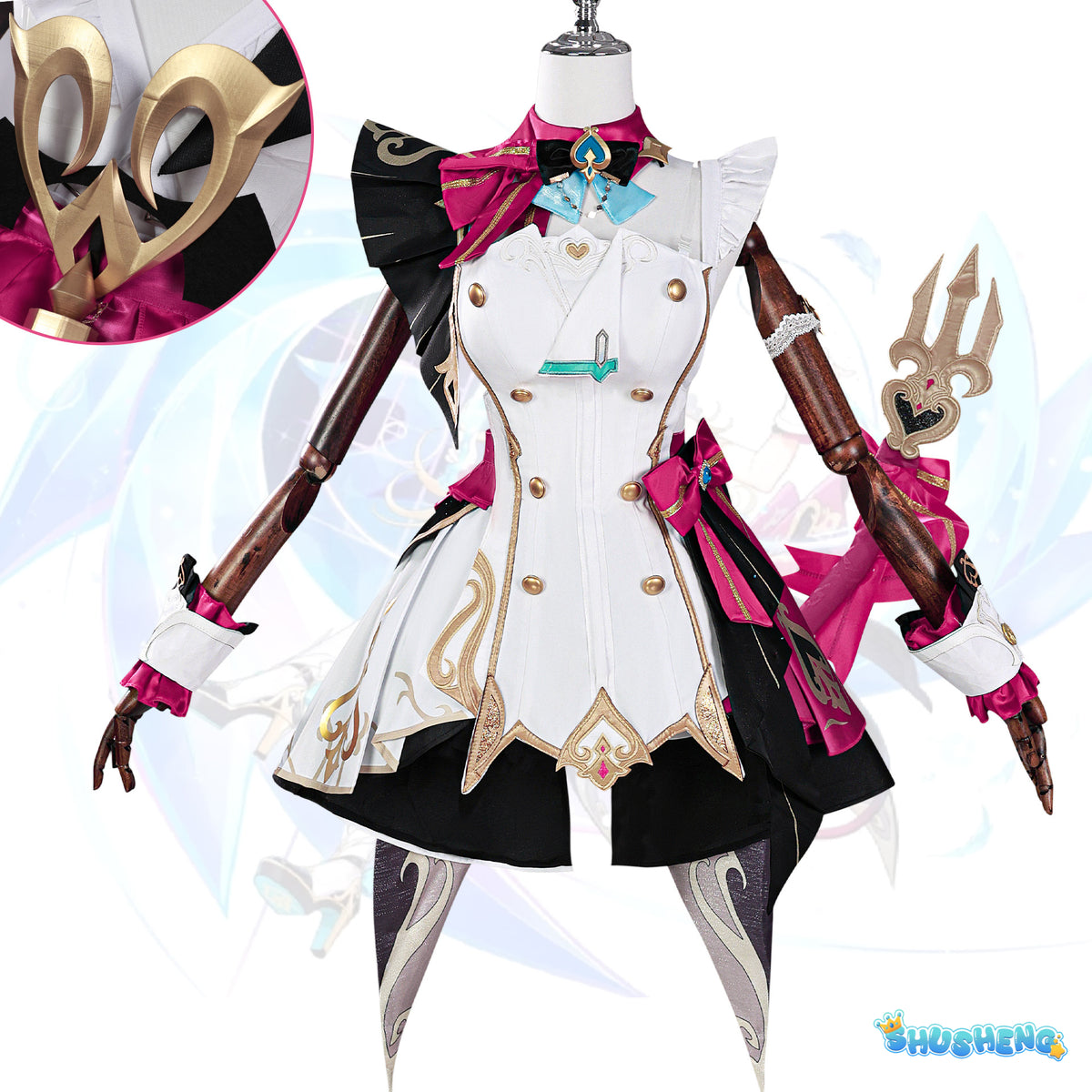 Game Genshin Impact Escoffier cosplay costume Escoffier cosplay wig Escoffier cosplay shoes