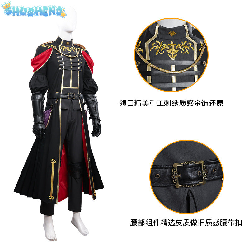 Final Sephiroth Cosplay Costume Shoes Fantasy Formal Wear Military Uniform Youth Handsome Uniform Suit Halloween Party Outfit