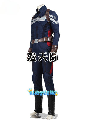 Captain America 2 Cosplay Costume Cos Steve Rogers Jumpsuit Halloween Party Carnival Comic-Con Props Perform Bodysuit Gift