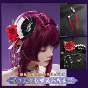 Honkai: Star rail Kafka cosplay costume Halloween Chinese style dress jacket props accessories wig set Men Women uniform