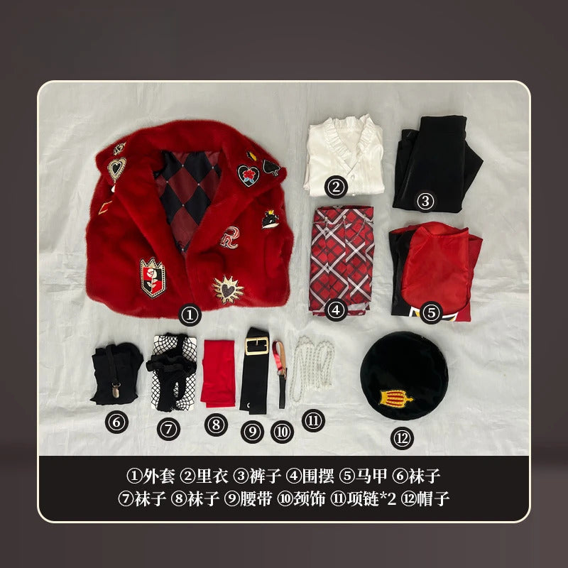 Shusheng-R Anime Riddle Cosplay Twisted-Wonderland Costume Halloween Carnival Fashion Uniform Accessories Prop Jacket Men Women Riddle Set