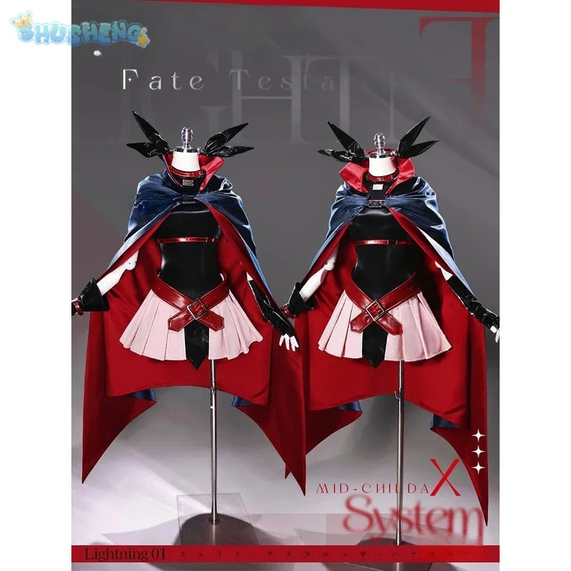 Fate Testarossa Harlaown Magical Girl Lyrical Nanoha Fate Cosplay Lightning 01 Costume Halloween women dress props wig new set