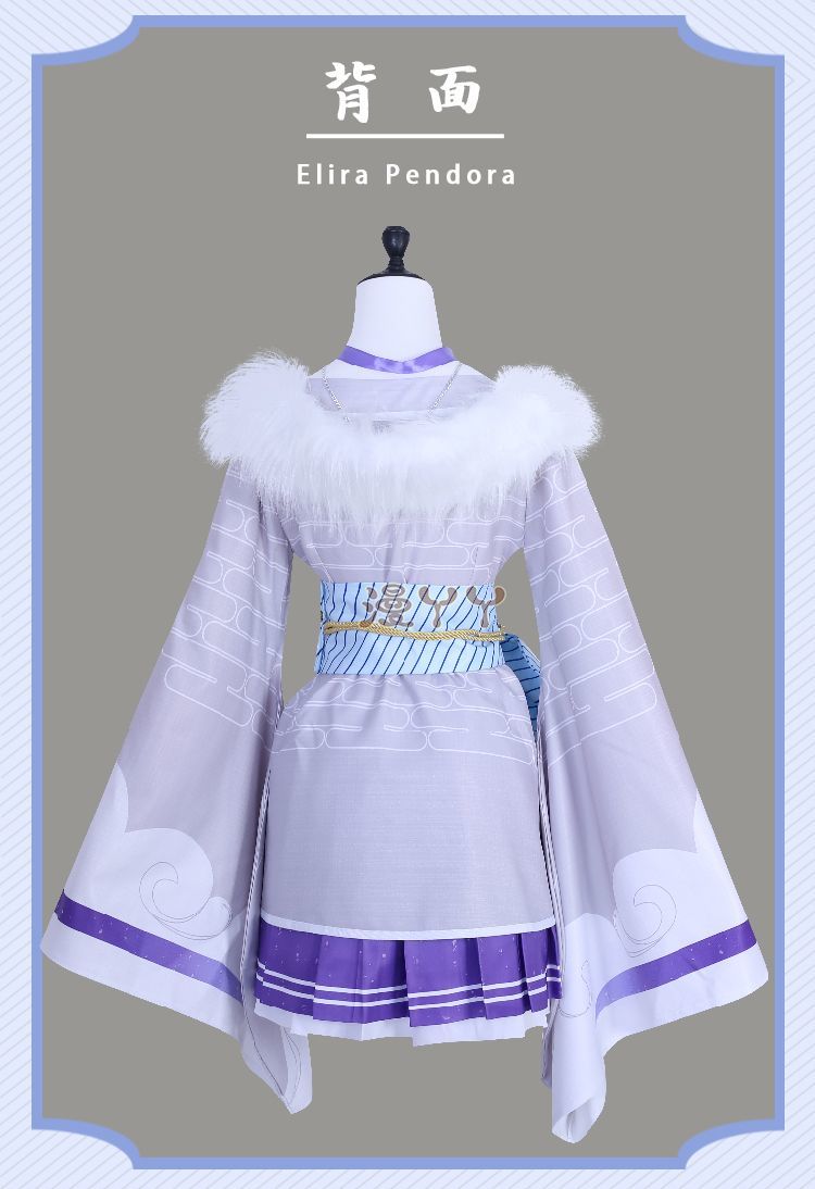 Virtual YouTuber VTuber Elira Pendora NIJISANJI EN LazuLight Cosplay Costume Anime Sexy Woman Kimono Lolita Dress Halloween Suit