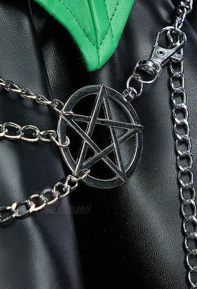 Shego Cosplay Kim Anime Costume Possible Leather top skirt necklace prop set Halloween women's sexy fantasy Shego uniform
