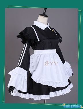 Hatsune Miku Black White Maid Apron Dress Uniform Outfit Anime Cosplay Costumes