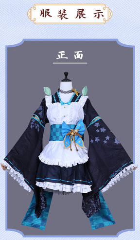 Anime Virtual Idol Pomu Rainpuff Cosplay Costume NIJISANJI EN Lazulight Member Maid Attire Lolita Woman Kawaii Party Suit