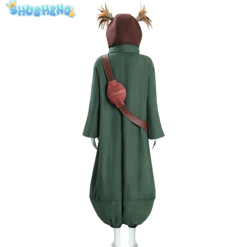 Shusheng-N Alone Cosplay Costume Game Nightmares III 3 Green Jumpsuit Hat Cap Head Cover Bag Helmets Glasses Halloween Party XS-XXXL