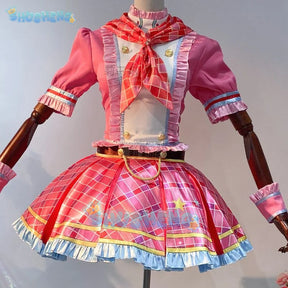 Anime Aikatsu! Cosplay Hoshimiya Ichigo Cosplay Costume Lolite Dress  Wig Women Hallowen Party Girls increase size S-XXL