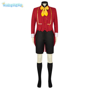 Anime Bye-Bye Earth Adenis Cosplay Costume Man Boys Bunny Ears Vest Short Socks Red Tuxedo Coat for Party Halloween Xmas Con