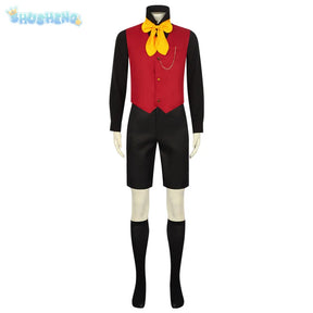 Anime Bye-Bye Earth Adenis Cosplay Costume Man Boys Bunny Ears Vest Short Socks Red Tuxedo Coat for Party Halloween Xmas Con