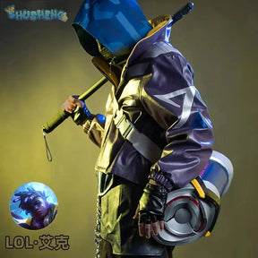 Anime Game LOL True Damage Ekko Fashion Uniform Cosplay Costume Halloween Carnival Party Outfit Casual Clothing Men