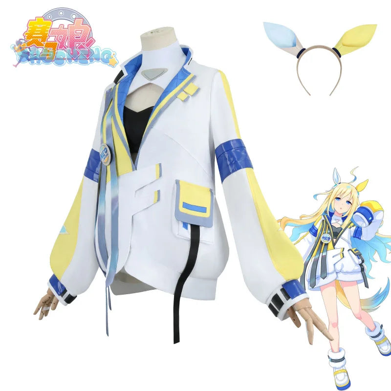 Anime Game Umamusume: Pretty Derby Neo Universe Cosplay Costume Wig Athletic Wear Coat Jumpsuits Woman Sexy Carnival Party Suit