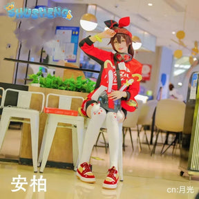 Anime Genshin Impact Amber  Linkage Waiter Game Suit Lovely Uniform Cosplay Costume Halloween Party Outfit  IN STOCK