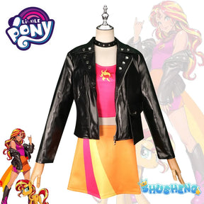 Anime Little Pony  Cosplay Sunset Shimmer Costume Lovely Princess Skirt Uniform Suit Outfit Halloween Christmas Party Fashion