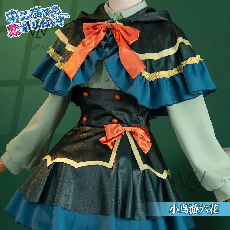 Anime Love Chunibyo other delusions Takanashi Rikka deomori Sanae cosplay costume wig adult woman skirts uniform suit Halloween