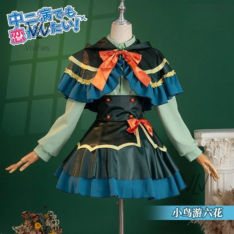 Anime Love Chunibyo other delusions Takanashi Rikka deomori Sanae cosplay costume wig adult woman skirts uniform suit Halloween