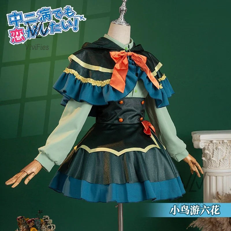 Anime Love Chunibyo other delusions Takanashi Rikka deomori Sanae cosplay costume wig adult woman skirts uniform suit Halloween