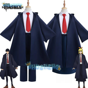 Anime Mashle Magic and Muscles Cosplay Costume Mash Lance Lemon Dot Finn Easton Magic Academy Uniform Blue Robe Shirt Tie