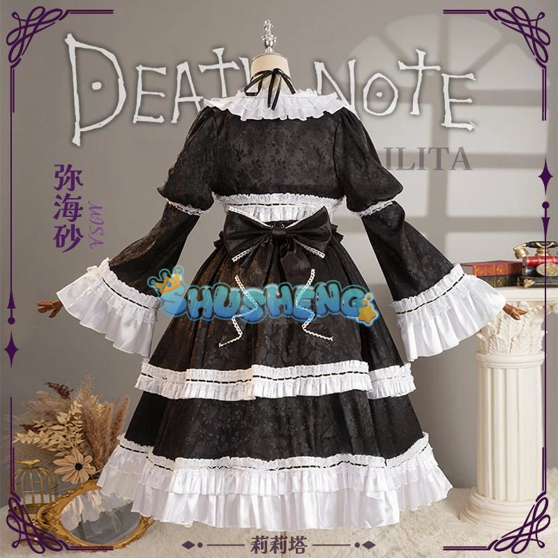 Anime Misamisa Cosplay Costume MisaMisa wig Dark Lolita Style Uniform Halloween Party Girl Dress Up Complete Set S-XXL