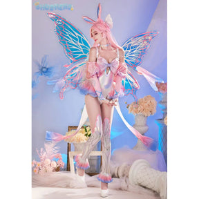 Anime Sylveon Cosplay 2024 Latest Costume Wings wig headband pink sexy dress girl Halloween party set