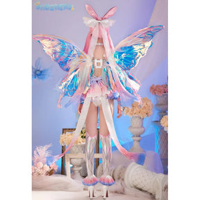 Anime Sylveon Cosplay 2024 Latest Costume Wings wig headband pink sexy dress girl Halloween party set