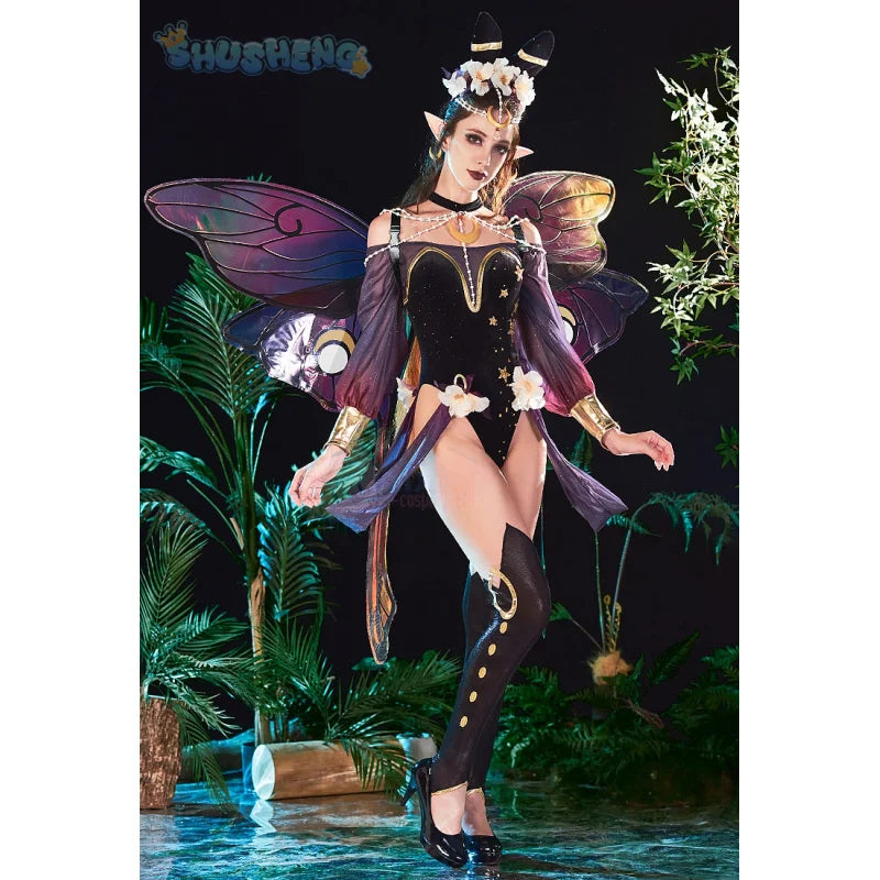 Anime Umbreon cosplay 2024 latest costume wings wig headband  sexy dress girl Halloween party set