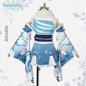 Anime Vtuber Hololive Gawr Gura New Year Kimono Game Suit Lovely Uniform Cosplay Costume Halloween Party Outfit Women