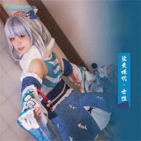 Anime Vtuber Hololive Gawr Gura New Year Kimono Game Suit Lovely Uniform Cosplay Costume Halloween Party Outfit Women