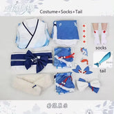 Anime Vtuber Hololive Gawr Gura New Year Kimono Game Suit Lovely Uniform Cosplay Costume Halloween Party Outfit Women