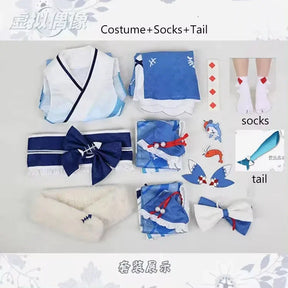 Anime Vtuber Hololive Gawr Gura New Year Kimono Game Suit Lovely Uniform Cosplay Costume Halloween Party Outfit Women