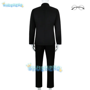 Anime dandadan Ken Takakura cosplay costume okarun school uniform black jacket gakuran outfit glasses Halloween party women men