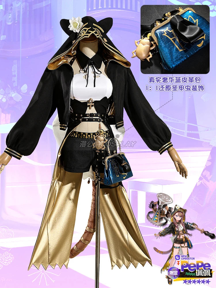 Arknights Pepe cospaly New Operator Game Suit Lovely Costume Tail waist bag accessories Carnival party uniform