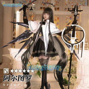 Arknights cos Virtuosa Arturia Gelb Cosplay Spiel Anime Kleidungsset 