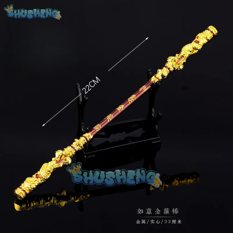 Black Myth Wukong Sun Wukong Golden Cudgel Monkey King Weapon Cosplay 35CM Metal Props Accessory for Boys Kids Birthday Gifts