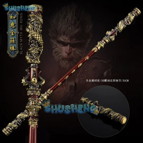 Black Myth Wukong Sun Wukong Golden Cudgel Monkey King Weapon Cosplay 35CM Metal Props Accessory for Boys Kids Birthday Gifts