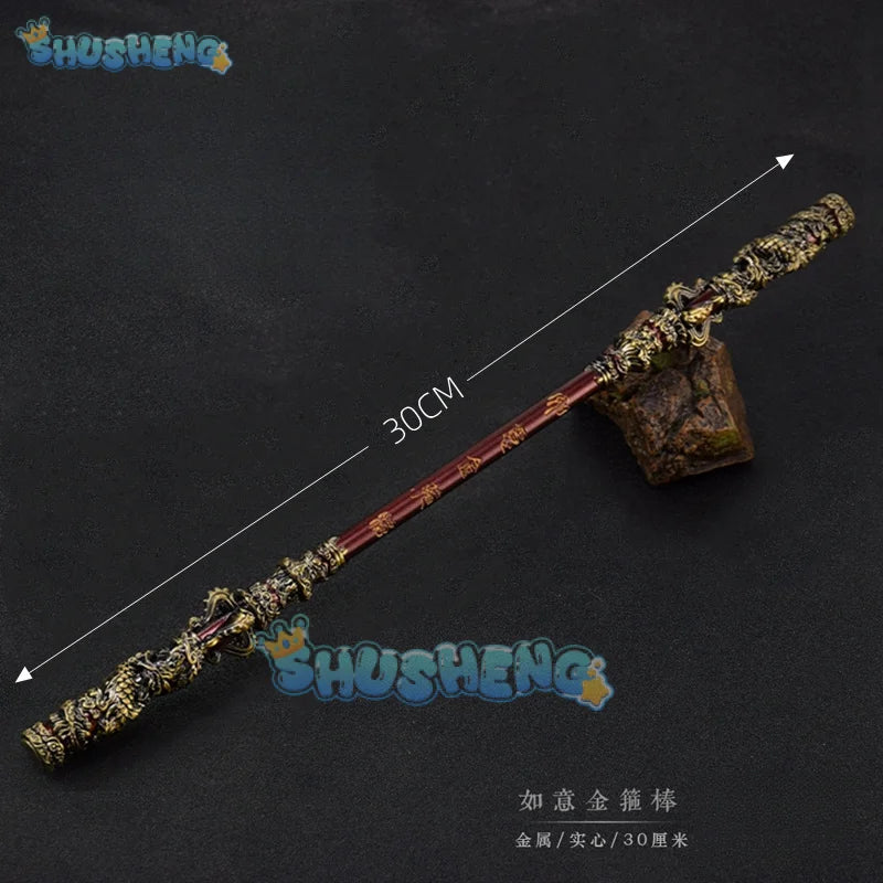 Black Myth Wukong Sun Wukong Golden Cudgel Monkey King Weapon Cosplay 35CM Metal Props Accessory for Boys Kids Birthday Gifts