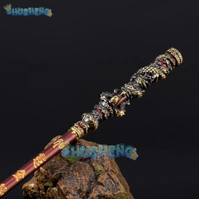 Black Myth Wukong Sun Wukong Golden Cudgel Monkey King Weapon Cosplay 35CM Metal Props Accessory for Boys Kids Birthday Gifts