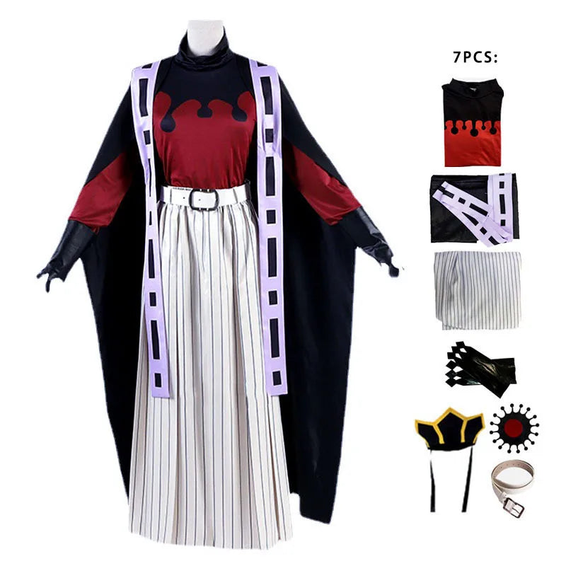 Demon Doma Douma Douma Cosplay Costume Wig Fan Sets Kimetsu No Yaiba Outfit Halloween Anime Douma Kimono for Men Women