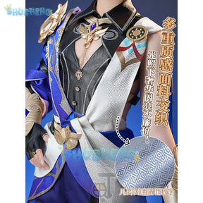 Dr. Ratio Cosplay Costume Wig Honkai Star Rail Dr. Veritas Ratio Uniform Rings Headwear Intelligentsia Guild Women Men