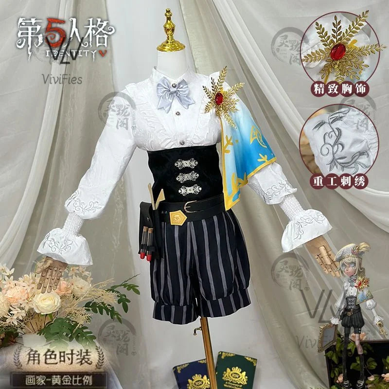 Edgar Valden Cosplay Game Identity V Costume Painter Golden Ratio Sweet Uniform Halloween Party Role Play Clothing spot goods