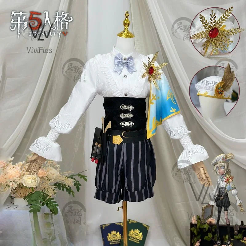 Edgar Valden Cosplay Game Identity V Costume Painter Golden Ratio Sweet Uniform Halloween Party Role Play Clothing spot goods