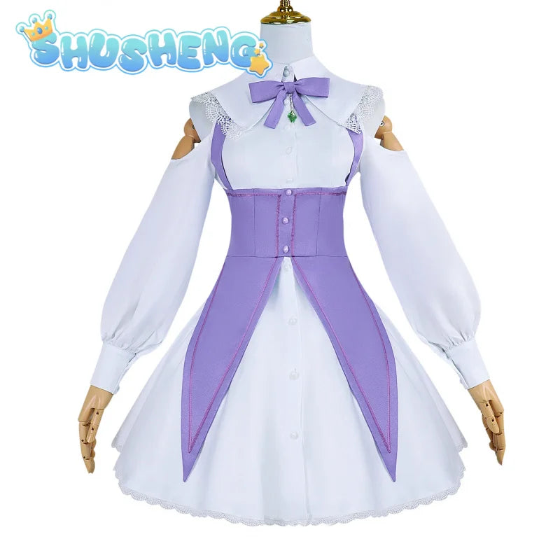 Emilia Cosplay Anime Re:Life In A Different World From Zero Costume Palgantong Dress Halloween Party Role Play Clothing XS-XXXL