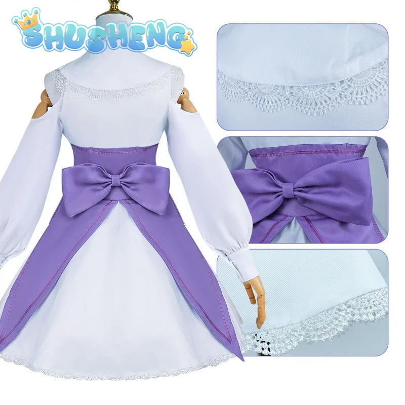 Emilia Cosplay Anime Re:Life In A Different World From Zero Costume Palgantong Dress Halloween Party Role Play Clothing XS-XXXL