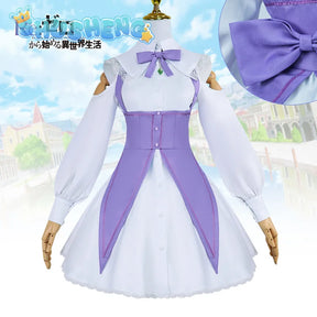 Emilia Cosplay Anime Re:Life In A Different World From Zero Costume Palgantong Dress Halloween Party Role Play Clothing XS-XXXL