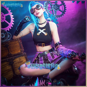 Game Anime LoL Arcane Jinx Cosplay Women Sexy Costumes League Of Legends Jinx Uniform Halloween Carnival Suit