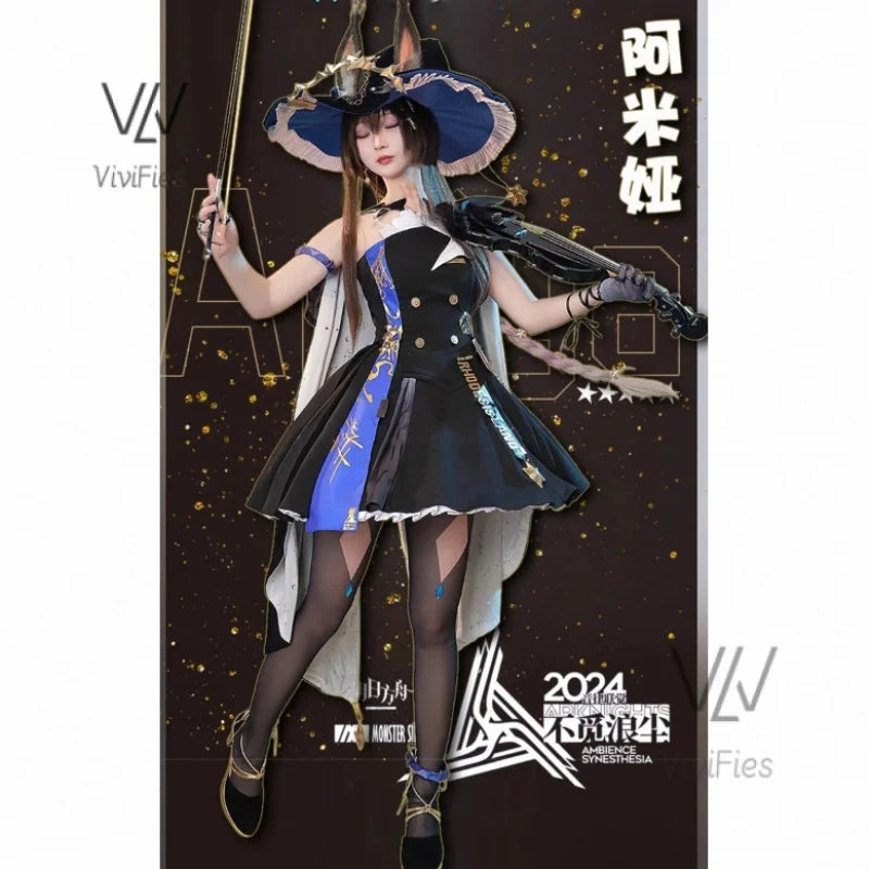 Game Arknights  Amiya Cosplay Costume 2024 Ambience Synesthesia Lovely Sweet Uniforms Carnival Party Role Play Clothing