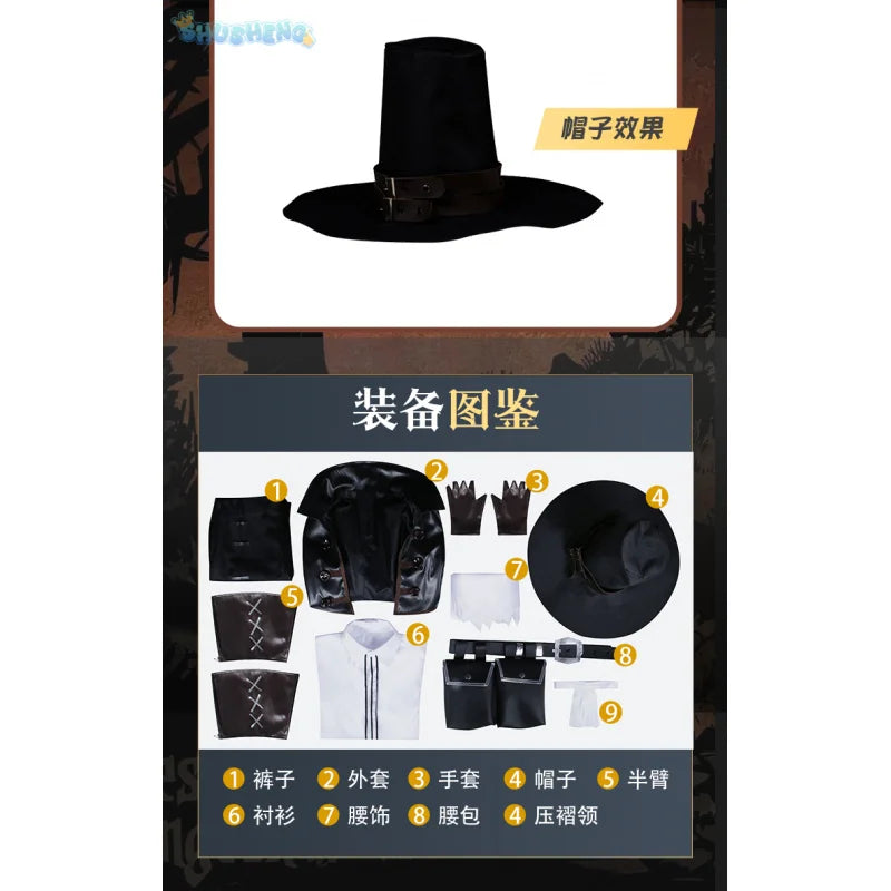 Game Darkest Cosplay Costume Dungeon Grave Robber Role Play Woman Man High Quality Clothes Halloween Party Comic-Con Hat Set