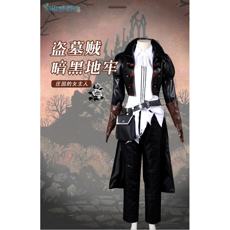 Game Darkest Cosplay Costume Dungeon Grave Robber Role Play Woman Man High Quality Clothes Halloween Party Comic-Con Hat Set